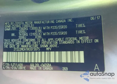 2017 Lexus Rx 350/Base/F Sport from USA, damaged, VIN 2T2ZZMCA1HC073075